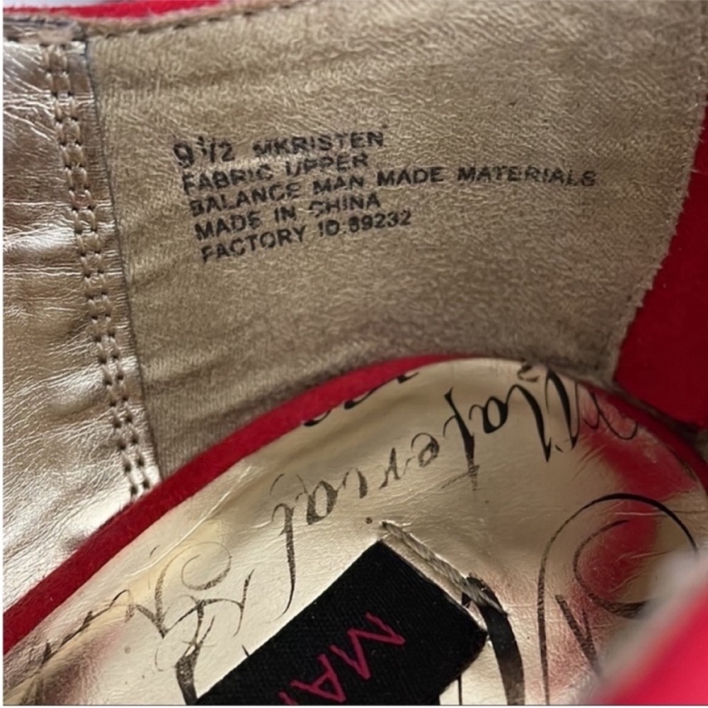 Material Girl Red Faux Suede Pumps - Picture 6 of 10